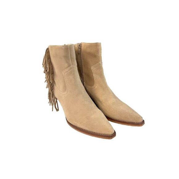 Coconuts by Matisse Jane Fringe Boot 8M Beige Suede Boho Western Chic Rodeocore - Picture 7 of 16